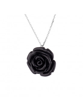 Collier Pendentif "BLACK ROSE" Enoa