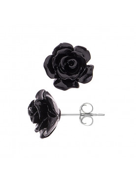 Boucles d'Oreilles"BLACK ROSE" Enza